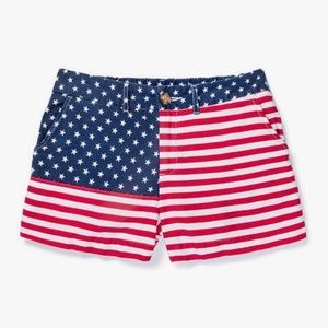 Chubbies Miss Merica shorts flag print size 10
